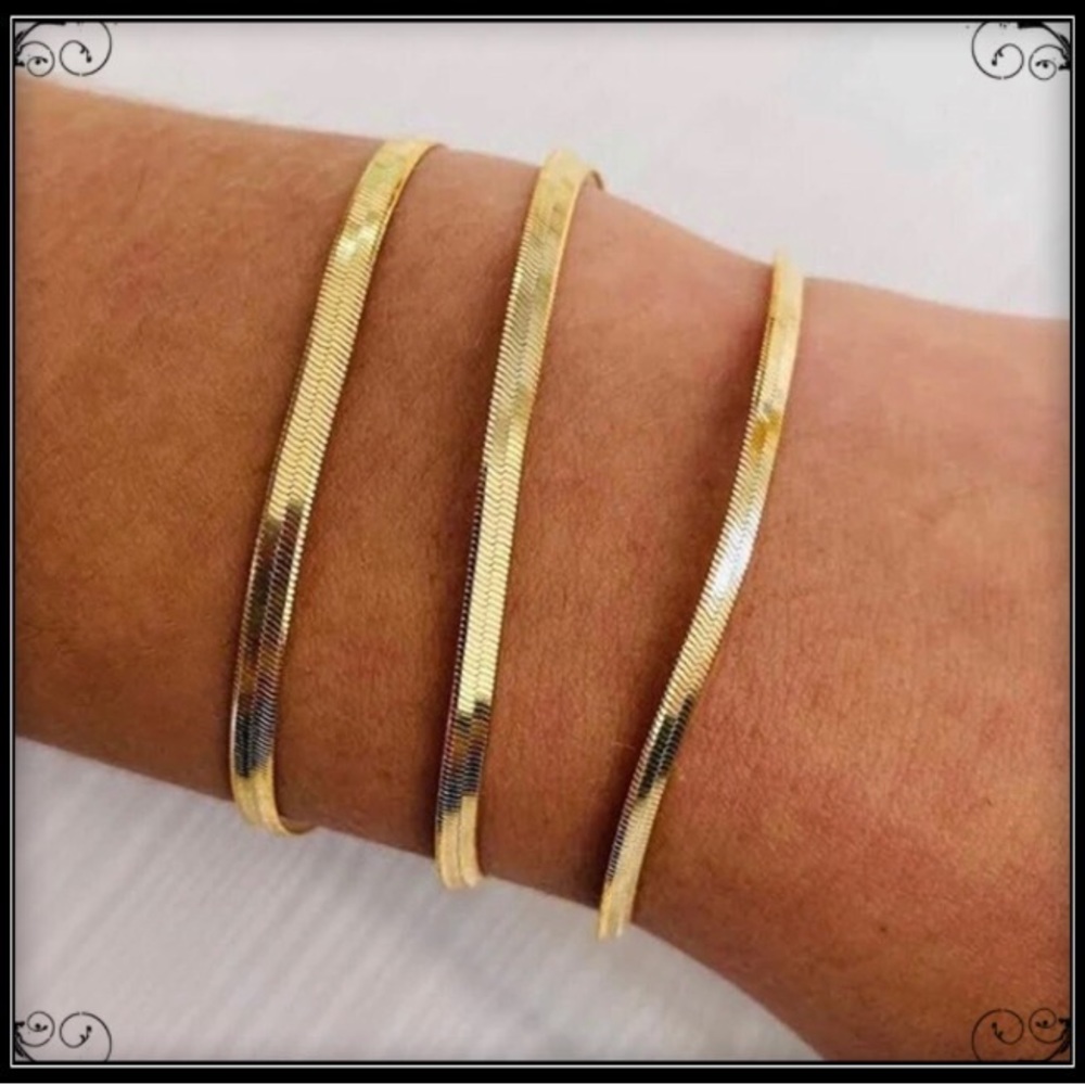 Clearance! NEW GOLD THIN 2MM OMEGA CHAIN BRACELET DELICATE ANKLET